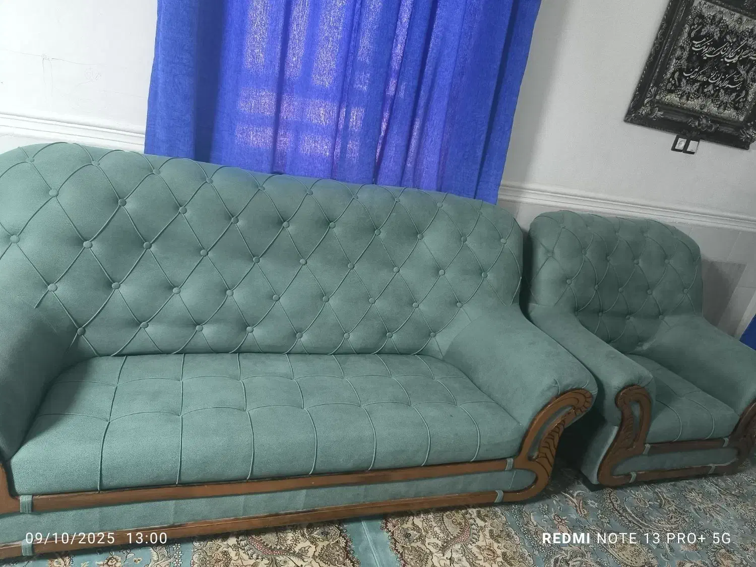 یک دست مبل هفت نفره کاملا سالم|مبلمان خانگی و میز عسلی|خاش, |دیوار