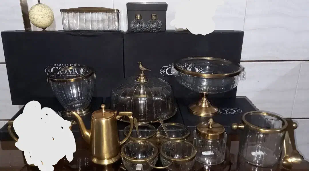 سرویس پذیرایی بلور برنج Como هند|ظروف سرو و پذیرایی|چهاردانگه (تهران), |دیوار