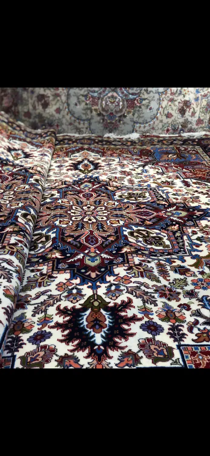 فرش دستبافت جفت ۹ متری  نقشه هریس نخ مرینوس|فرش|تبریز, |دیوار