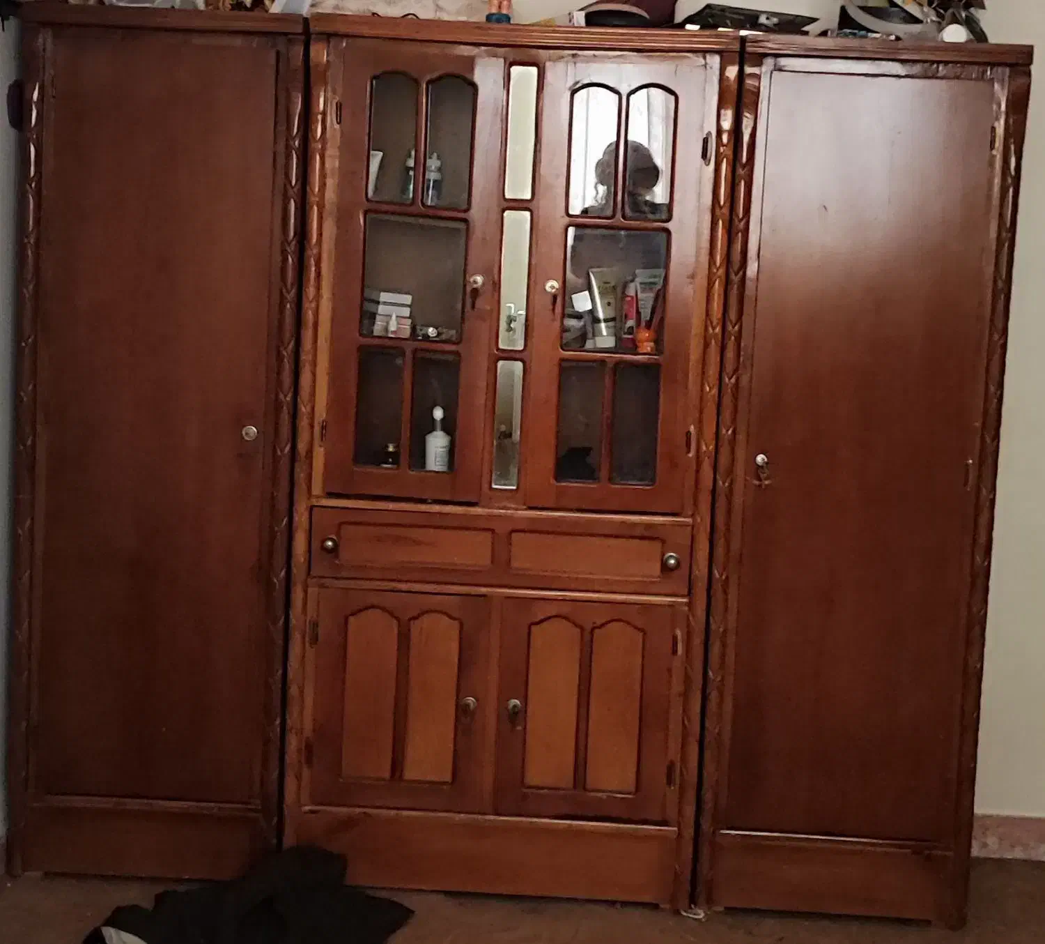 کمد تمام چوب سه تکه|جاکفشی، کمد، دراور|کازرون, |دیوار