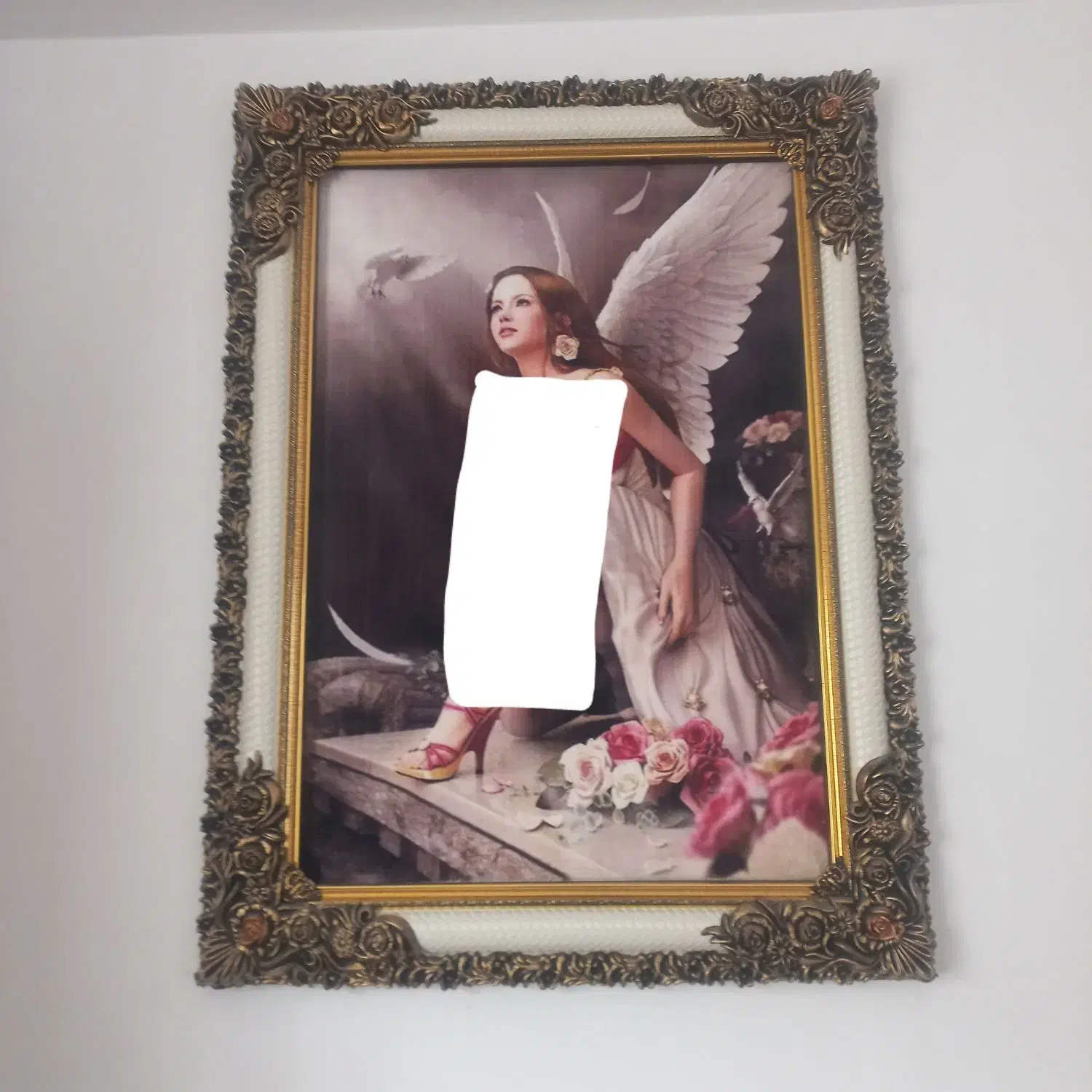 تابلو فرش ماشینی طرح فرشته|تابلو فرش|کرمانشاه, |دیوار