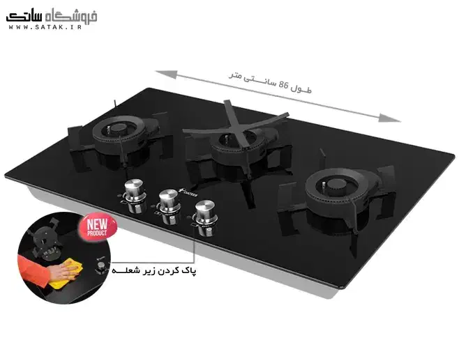 فروش گاز شیشه ای سه شعله|اجاق گاز و لوازم برقی پخت‌وپز|ایرانشهر, |دیوار