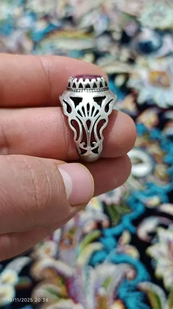 انگشتر نقره یاقوت عقیق یمن عتیقه کلکسیونی طلا|جواهرات|اصفهان, کساره|دیوار