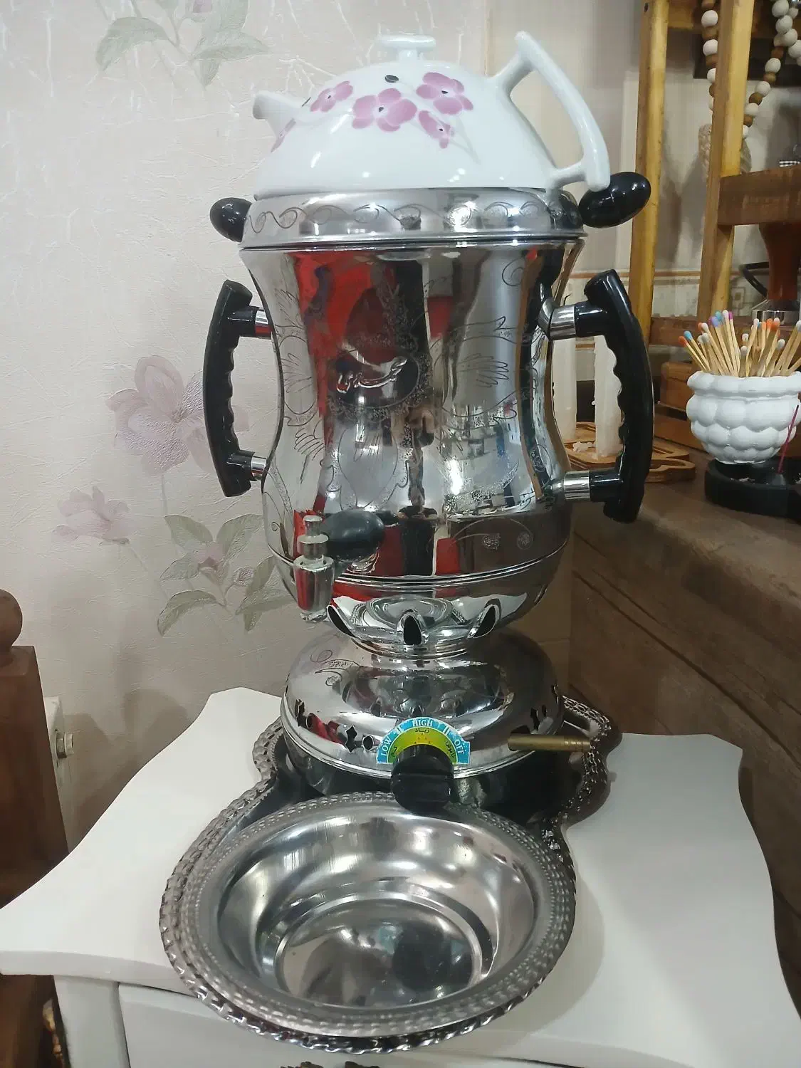 سماور استیل تمیز با قوری|سماور، چایساز، قهوهساز|شاهینشهر, عطار|دیوار