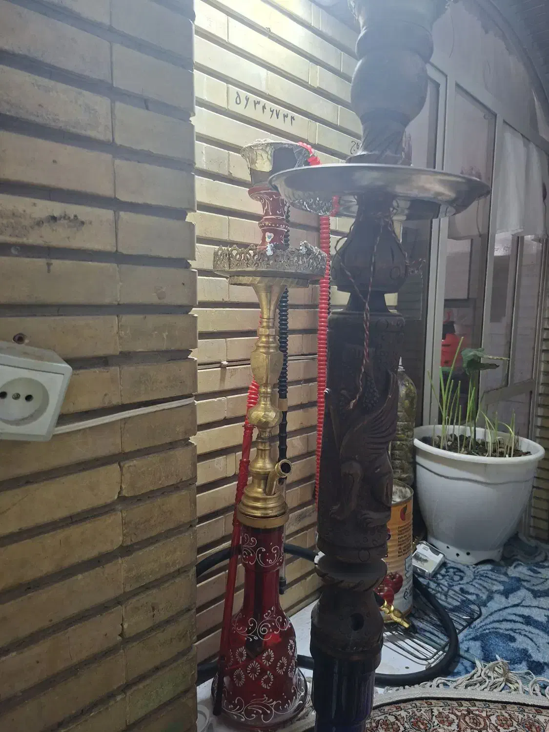 قلیان برنجی و چوبی|کلکسیون و سرگرمی|اسلام‌شهر, شهرک مفیدی|دیوار