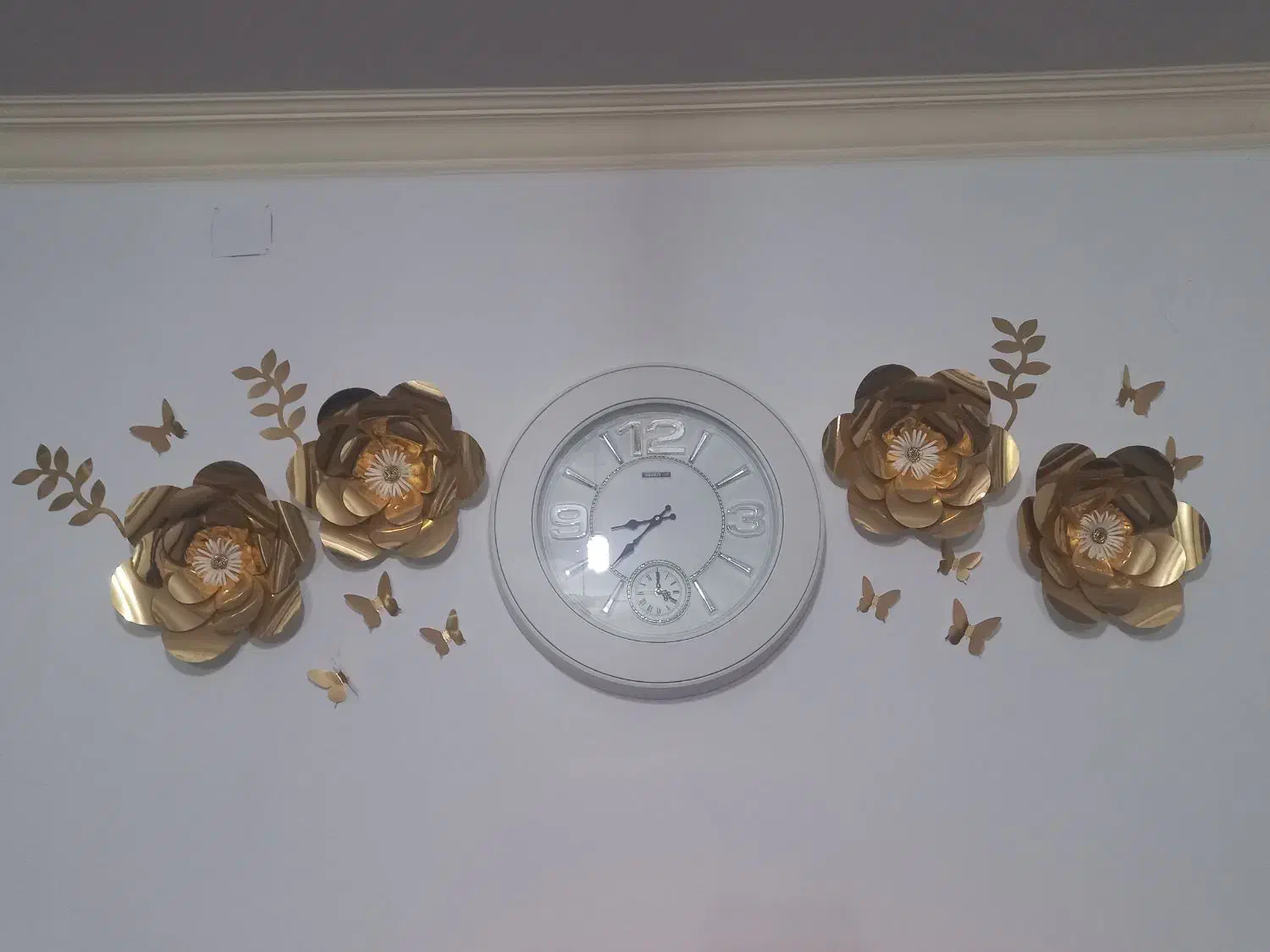 ساعت دیواری سیکو با گل های تزیینی|ساعت دیواری و تزئینی|روانسر, |دیوار