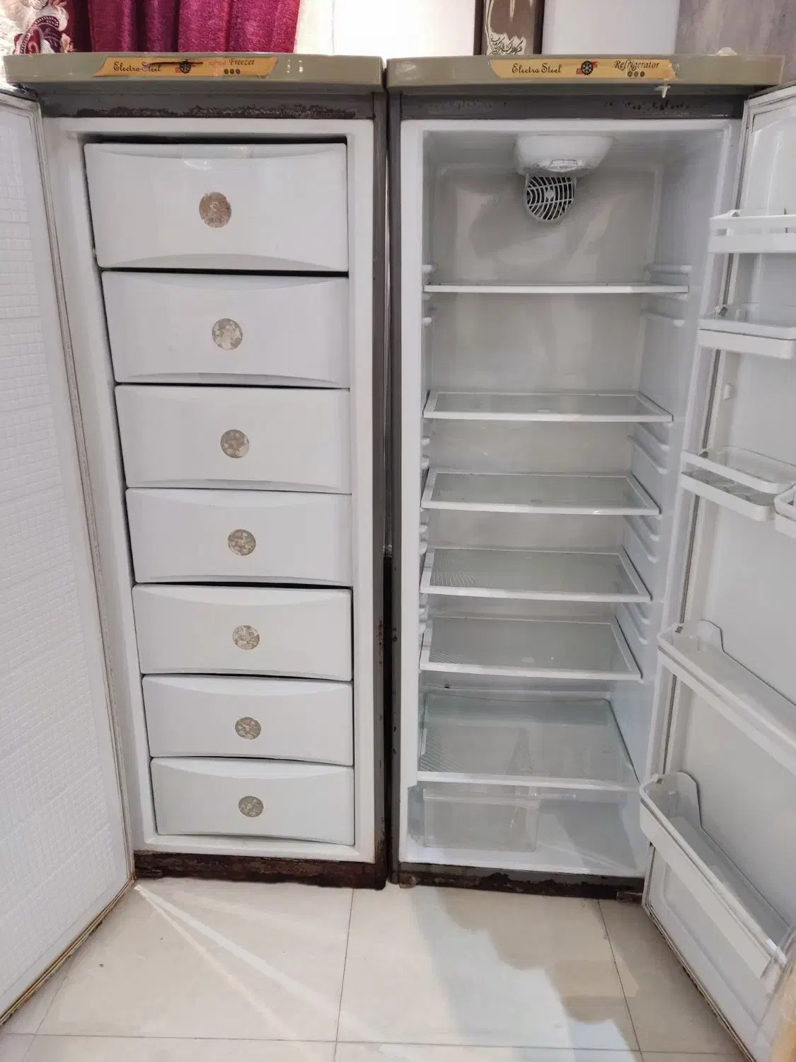 یخچال و فریزر دوقلو الکترو استیل ۴۰فوت کاملا سالم|یخچال و فریزر|آمل, |دیوار