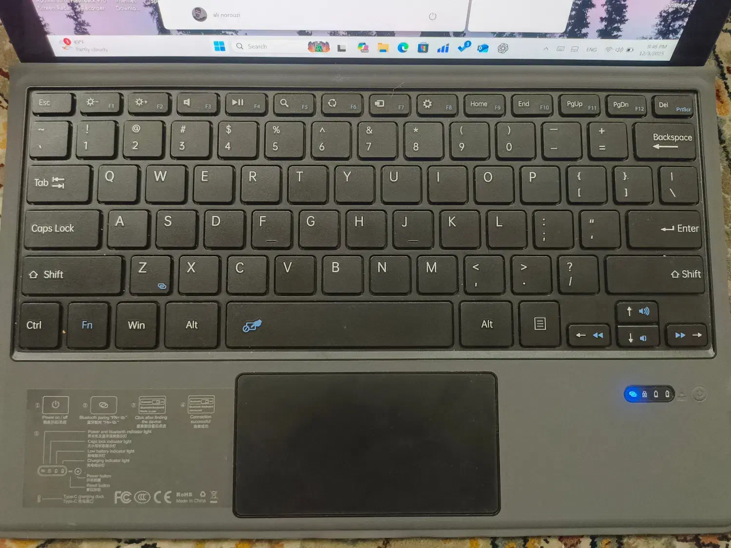 Surface Pro 7 سی پی یو i7 نسل 10 رام 16GB|رایانه همراه|تهران, پونک|دیوار