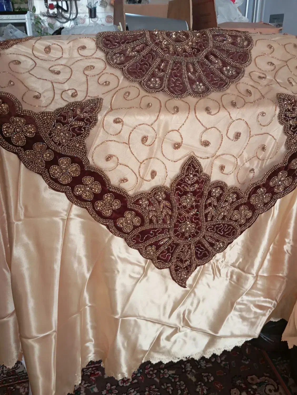 رومیزی ترمه و ساتن|پرده، رانر، رومیزی|مشهد, هفده شهریور|دیوار