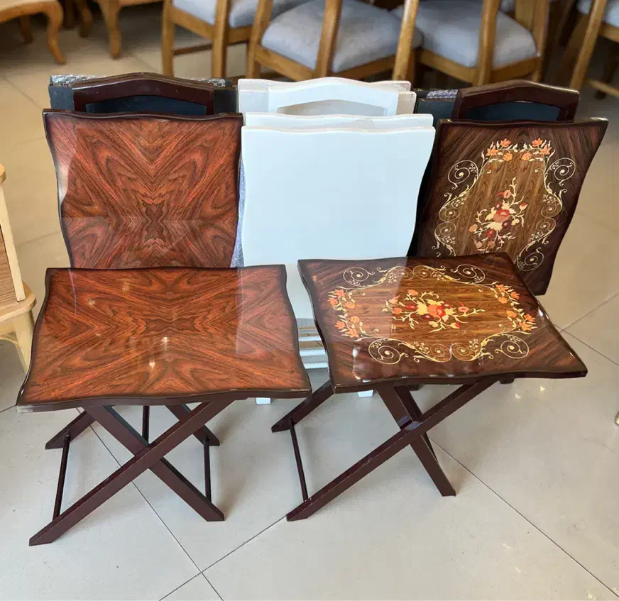 میز عسلی جلو مبلی و جلومبلی تاشو معرق چوبی جهیزیه|مبلمان خانگی و میز عسلی|مشهد, شاهد (شهرک غرب)|دیوار