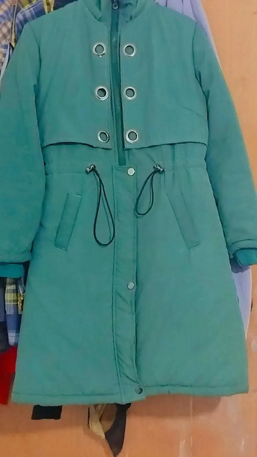 پالتو شیک سبز داخل خزدار سبک|لباس|کاشمر, |دیوار