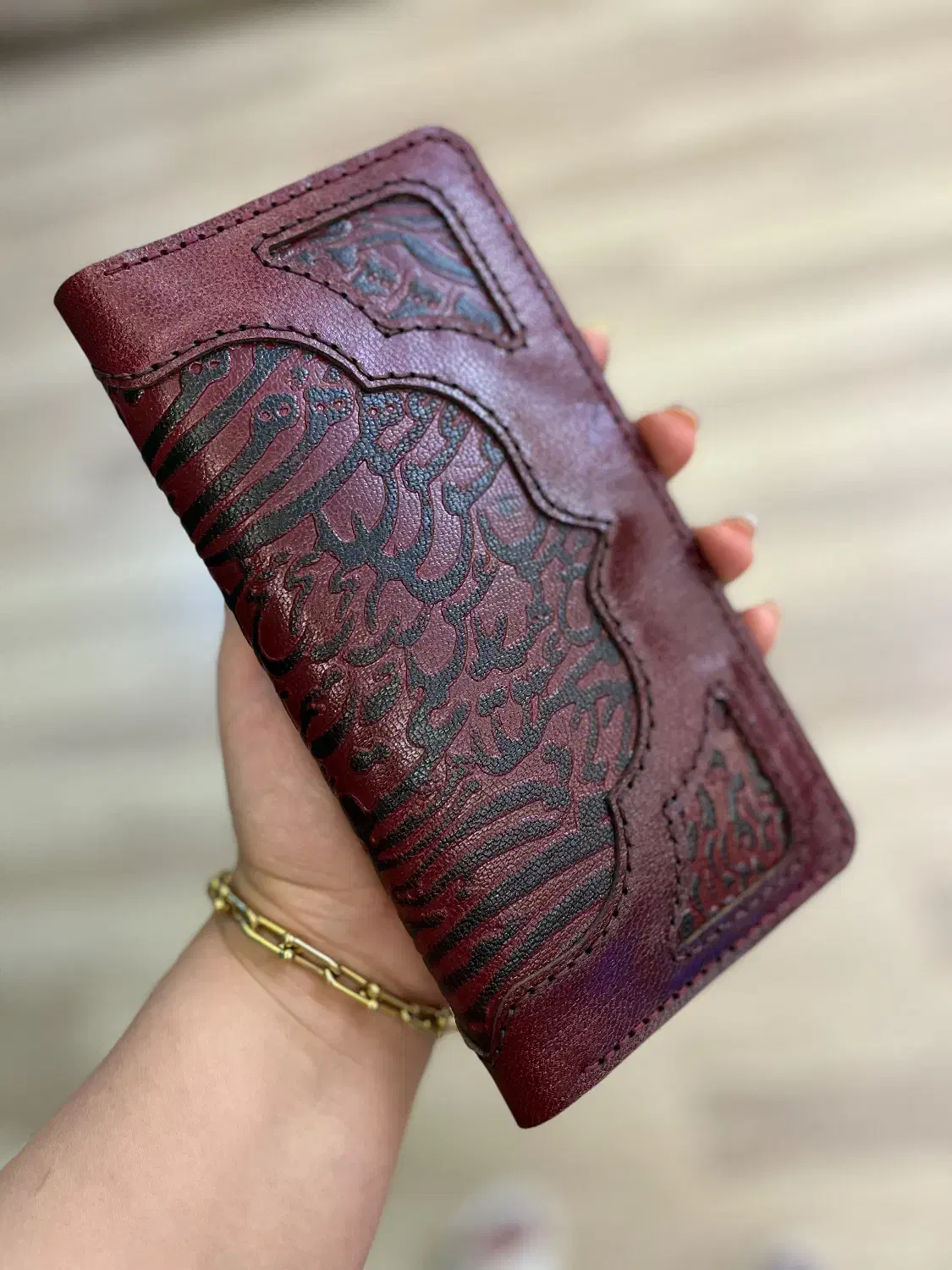 کیف پول زنانه چرم طبیعی دست دوز|کیف، کفش، کمربند|رودهن, |دیوار