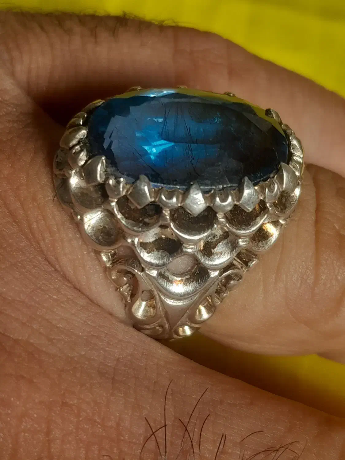 انگشتر نقره توپاز لندن اصل|جواهرات|اهواز, پادادشهر|دیوار