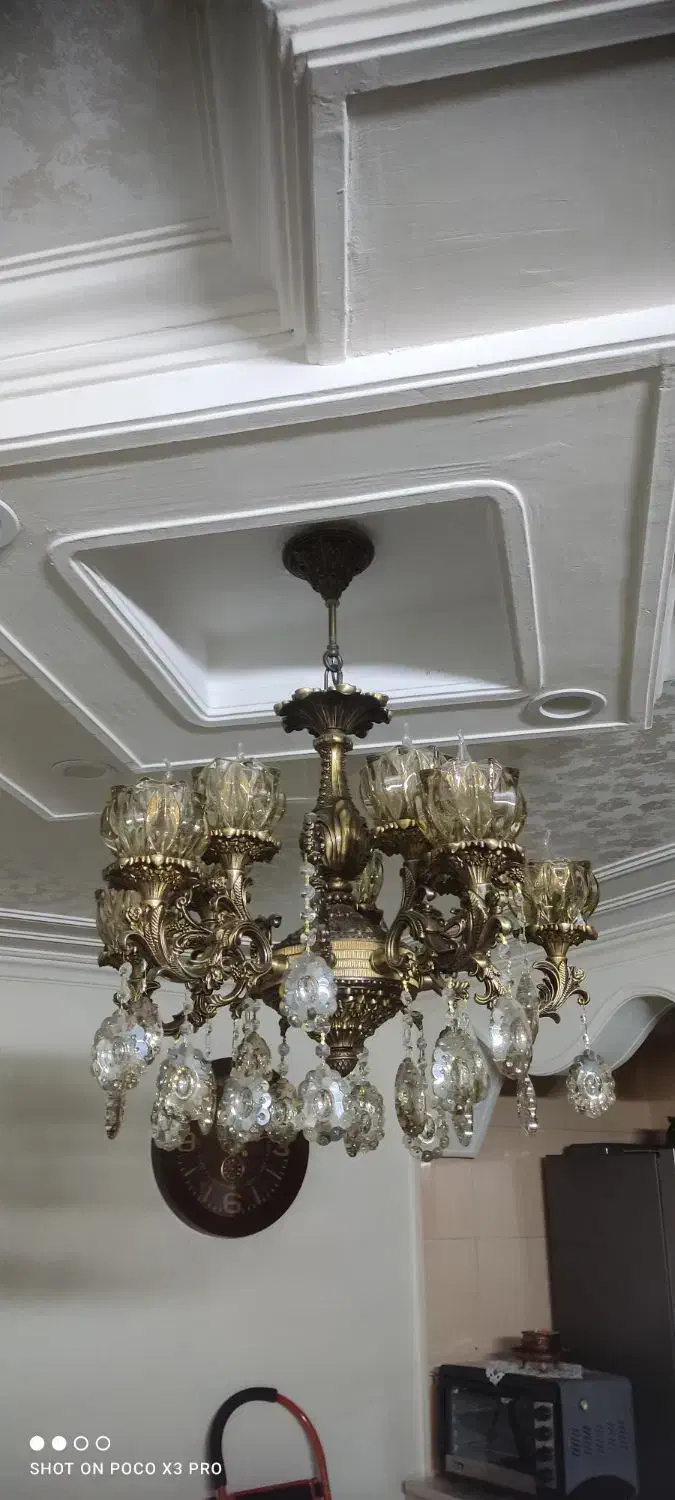 لوستر پنج شاخه|لوستر و چراغ آویز|شاهین‌شهر, شهرک میلاد|دیوار