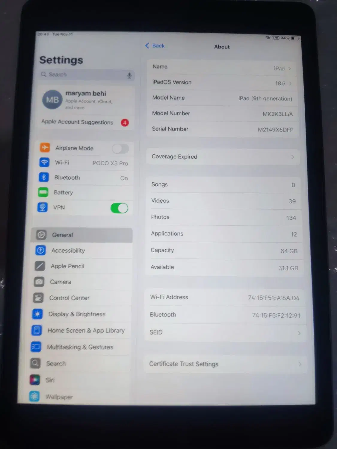 آیپد نسل ۹|تبلت|شیراز, فاضل|دیوار