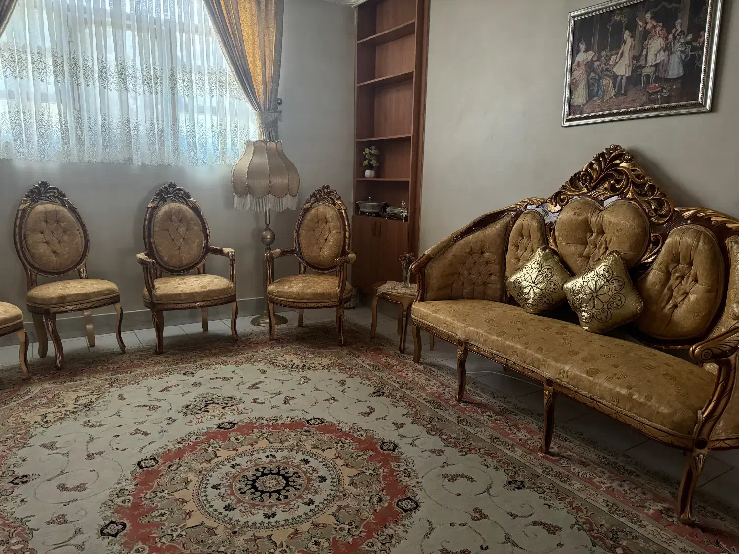 مبل ۹نفره|مبلمان خانگی و میز عسلی|ابریشم, |دیوار