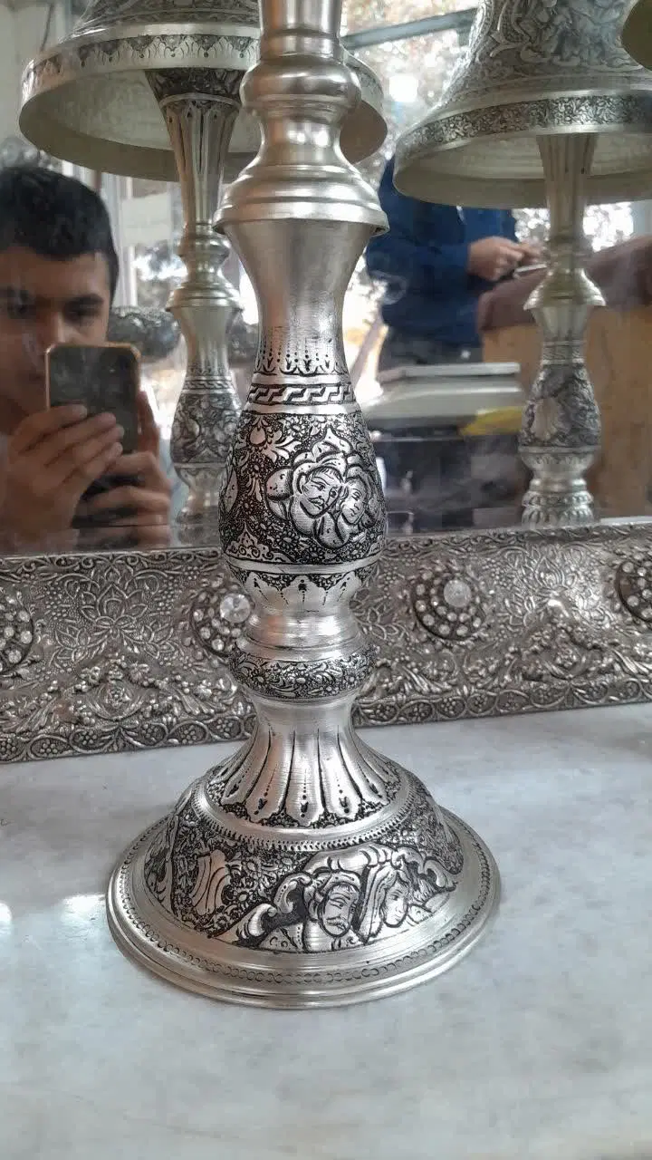 ظروف قلم زنی برنجی نقره نما دکوری|صنایع دستی و سایر لوازم تزئینی|تهران, بلوار کشاورز|دیوار