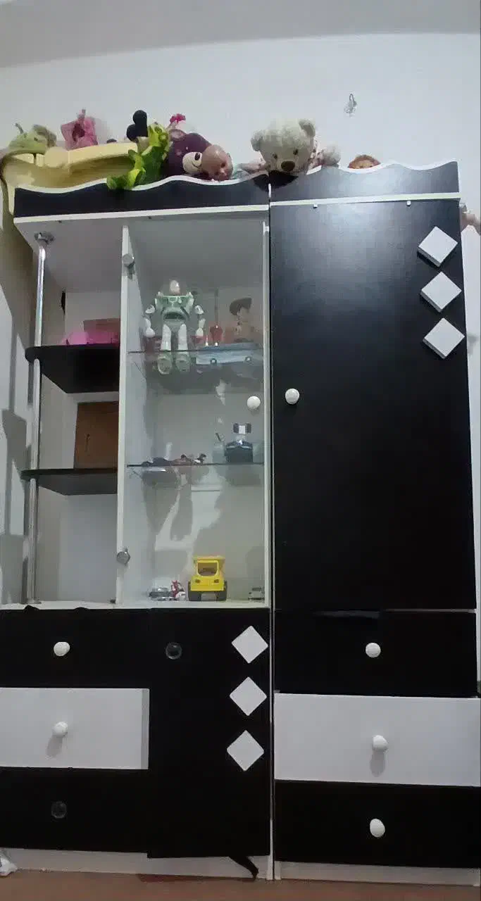 کمد سفید مشکی دوتیکه مخصوص اتاق کودک|جاکفشی، کمد، دراور|بروجرد, |دیوار