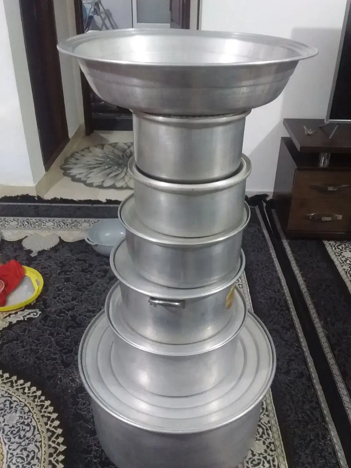 سلام ۶ عدد قابلمه و ۱عدد آبکش و۱عدد سینی استیل|ظروف پختوپز|هشتگرد, شهرک ایران خودرو|دیوار