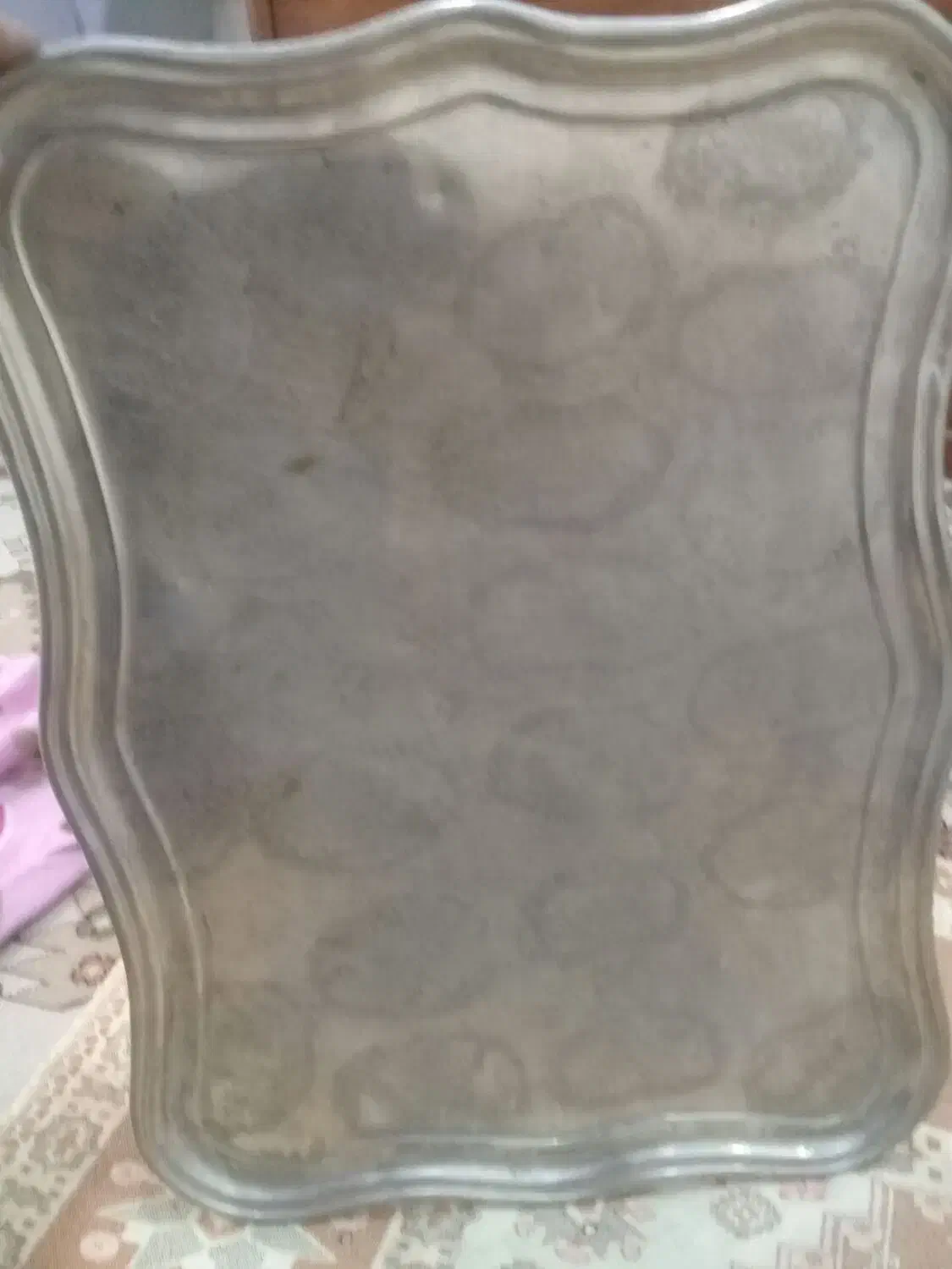 سینی برنجی صدساله ضخیم وسنگین|کلکسیون اشیاء عتیقه|خرمآباد, |دیوار