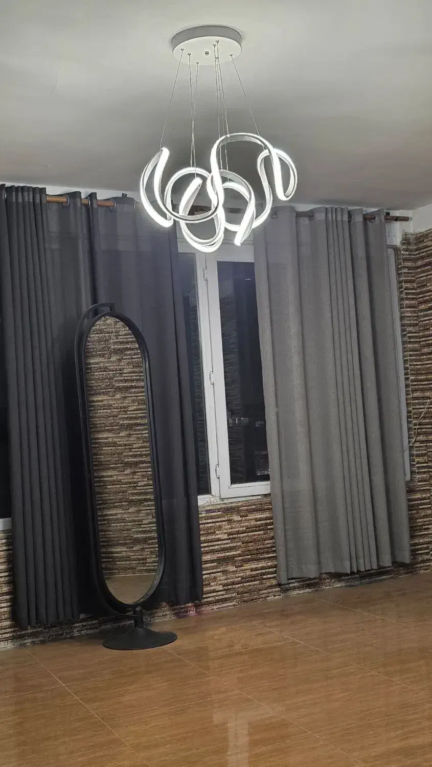 پرده حریر طوسی و ذغالی پانچ|پرده، رانر، رومیزی|فردیس, فردیس|دیوار