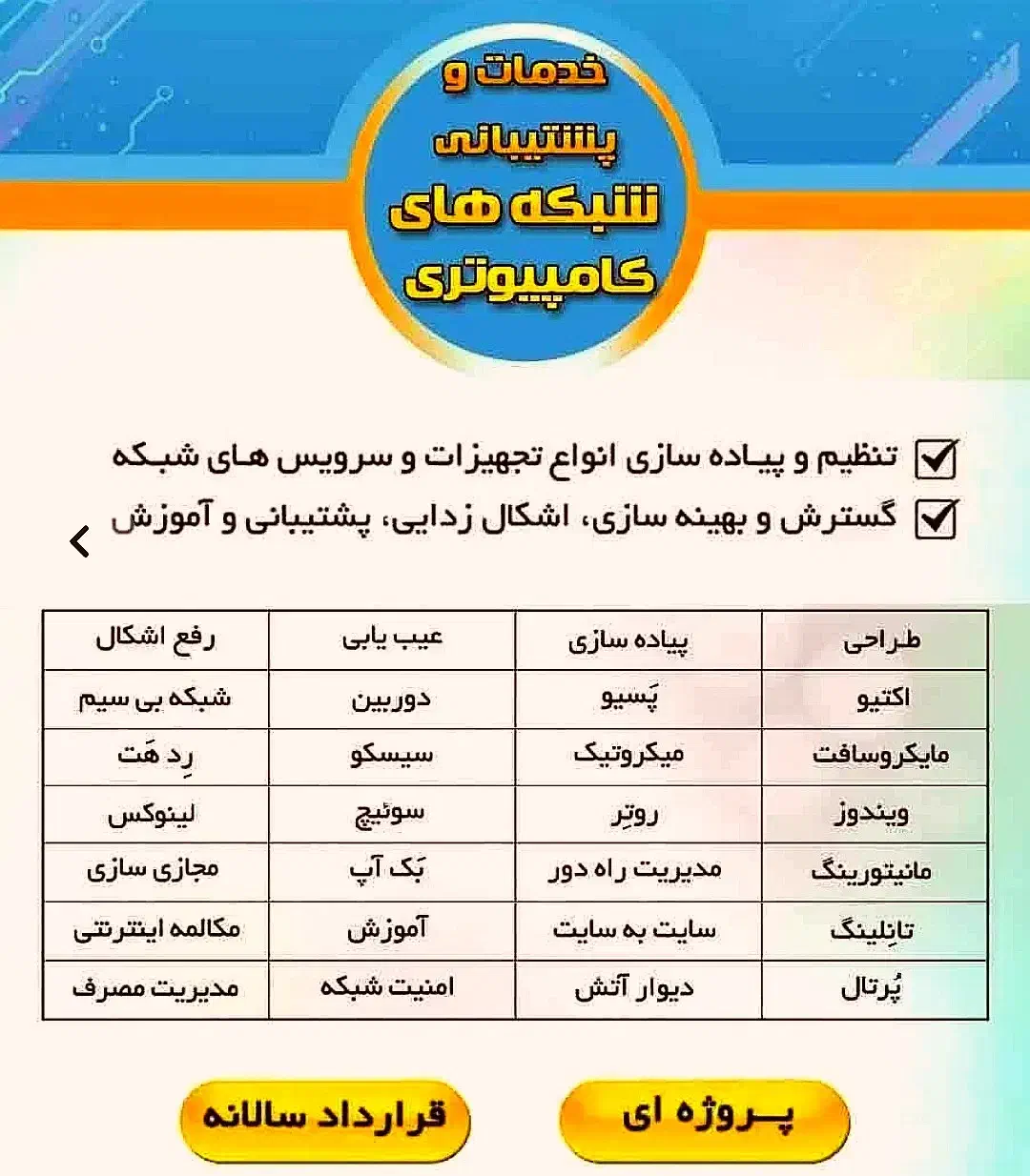 پشتیبانی و خدمات شبکه کامپیوتر|خدمات رایانه‌ای و موبایل|تهران, شهرک غرب|دیوار