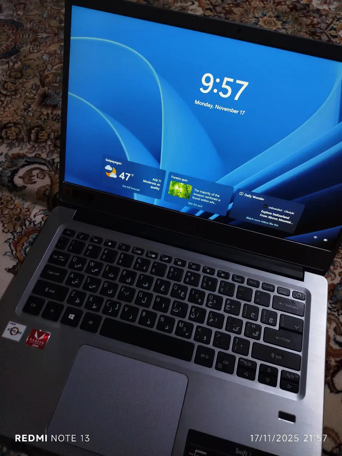 لپ تاپ ecer بسیار تمیز|رایانه همراه|گلپایگان, |دیوار