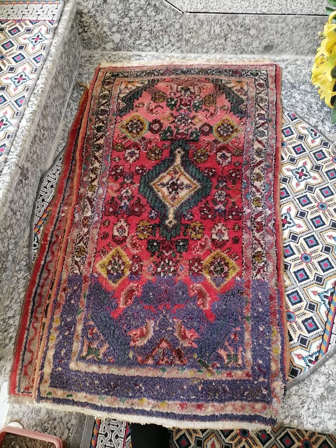 قالیچه قدیمی دست بافت|فرش|اسدآباد, |دیوار