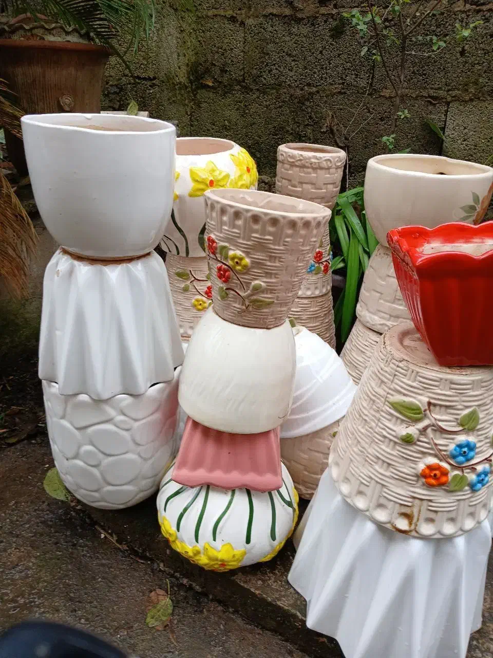 گلدان های سفالی سالم|گل و گیاه طبیعی|لاهیجان, کوی خزر|دیوار