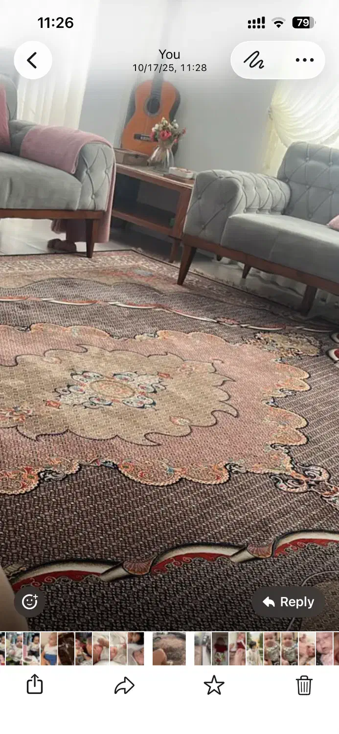 فرش ۱۲متری ۱۰۰۰شانه|فرش|رشت, گلزاران|دیوار