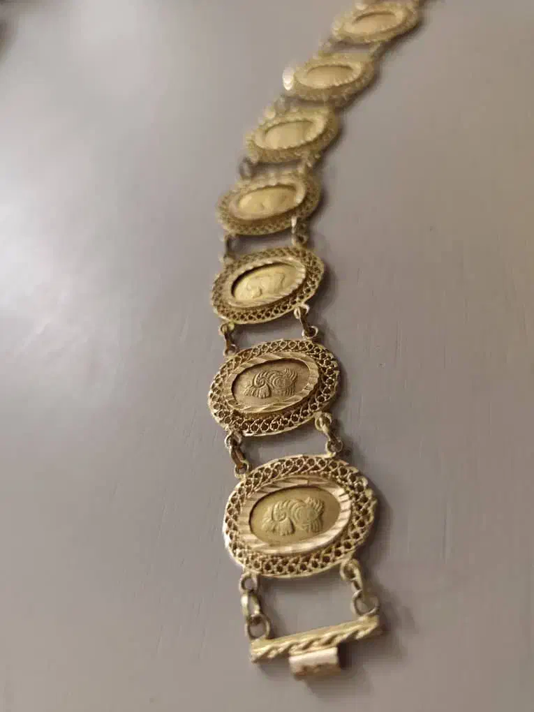 دستبند الیزابت قدیمی طلا|جواهرات|خرم‌آباد, |دیوار