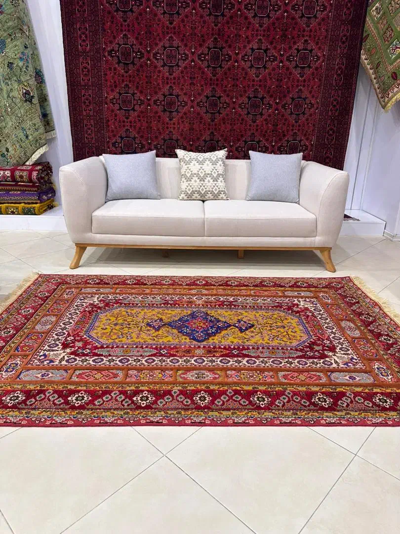 گلیم فرش دستبافت گل ابریشم|فرش|مشهد, راهنمایی|دیوار