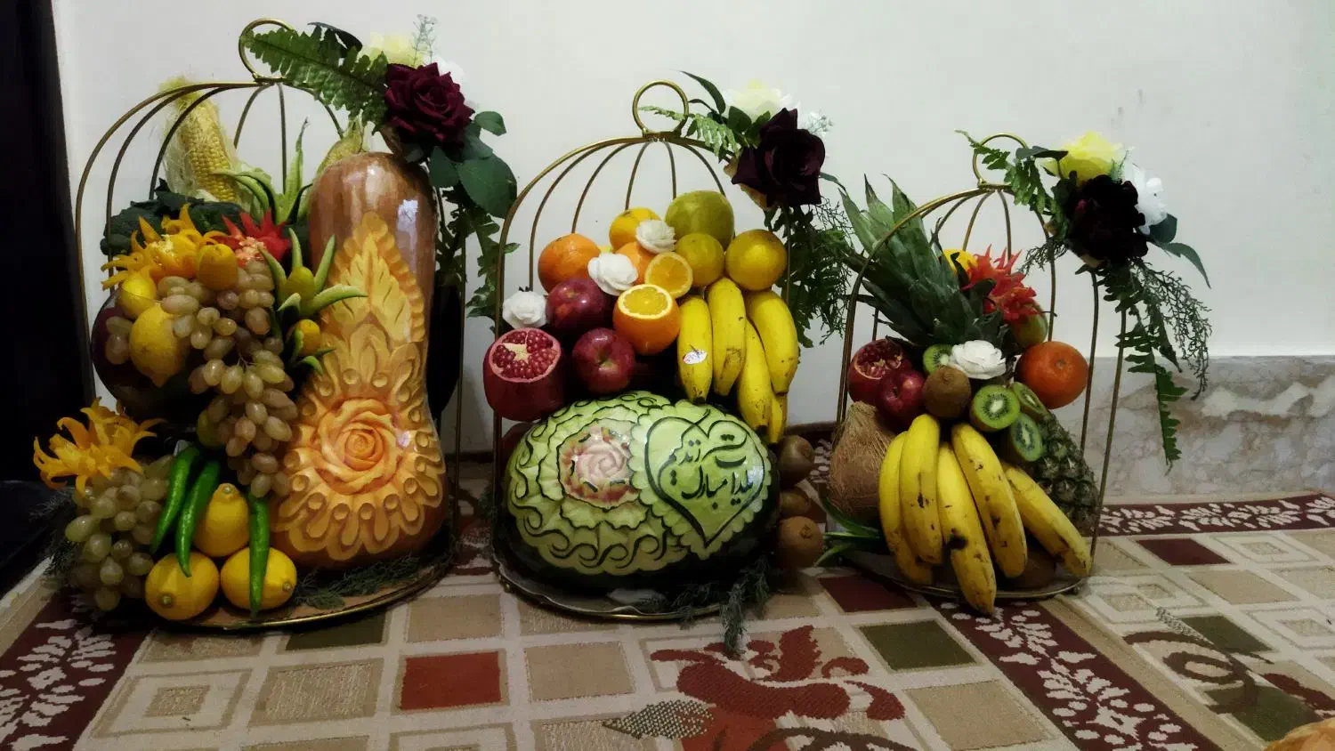 حکاکی هندوانه کدو میوه آرایی خنچه بندی یلدا چله|خدمات پذیرایی، مراسم|مشهد, تلگرد|دیوار
