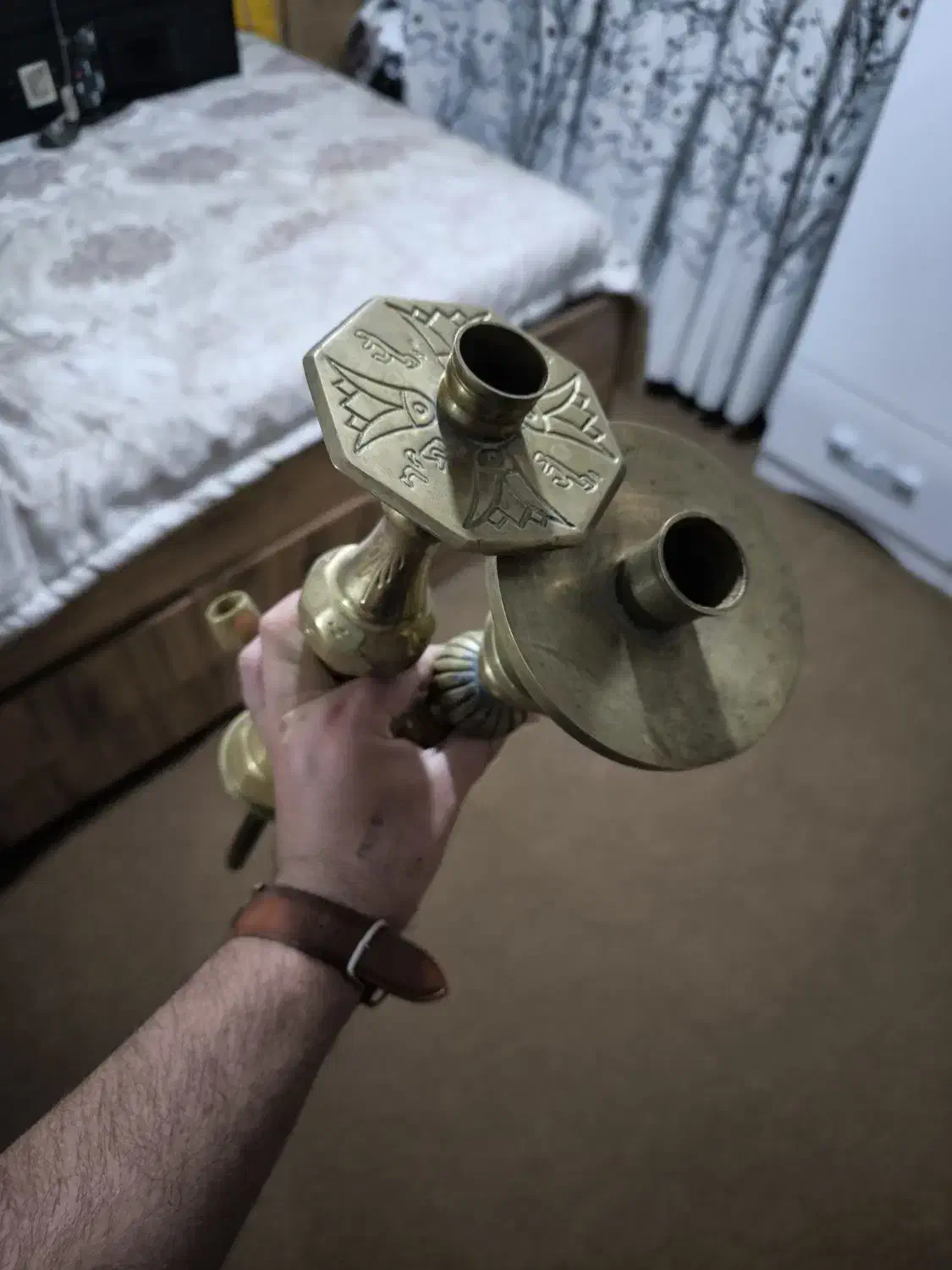 قلیان برنجی|صنایع دستی و سایر لوازم تزئینی|کرمانشاه, |دیوار