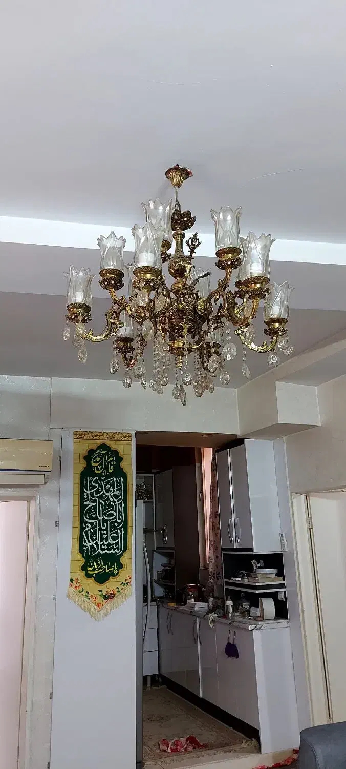 لوستر برنز ۶ شاخه ۱۲ شعله|لوستر و چراغ آویز|تهران, خلیج فارس|دیوار