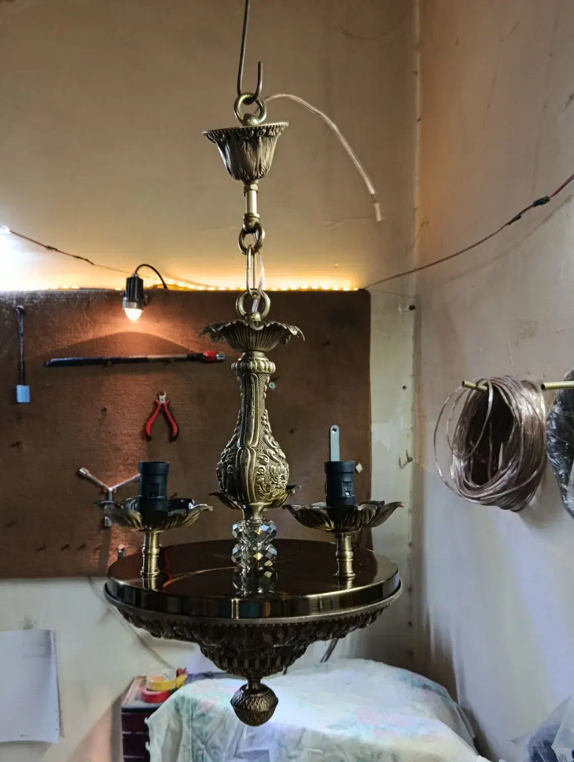 لوستر فانوسی تمام برنزی|لوستر و چراغ آویز|تبریز, |دیوار