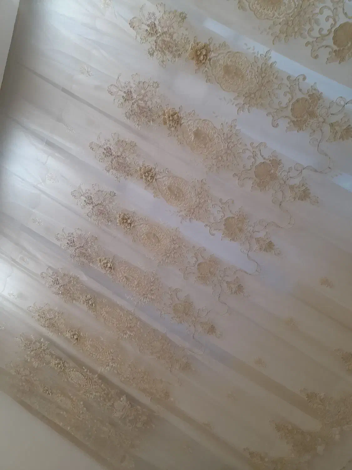 پرده تور کتان ترک گل برجسته  نو|پرده، رانر، رومیزی|مشهد, خواجه ربیع|دیوار