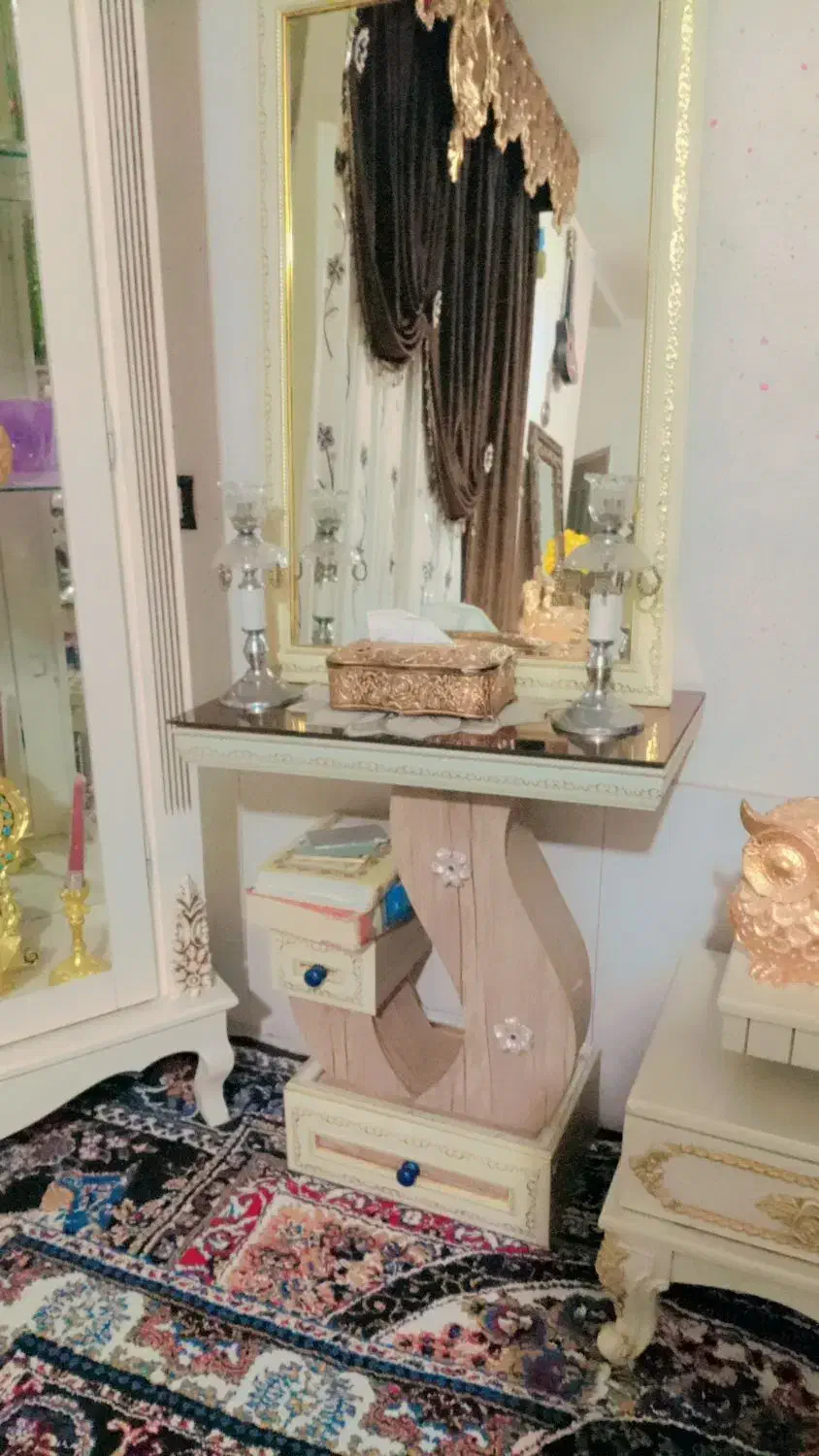 آینه میز شمعدان...|آینه|جهرم, |دیوار