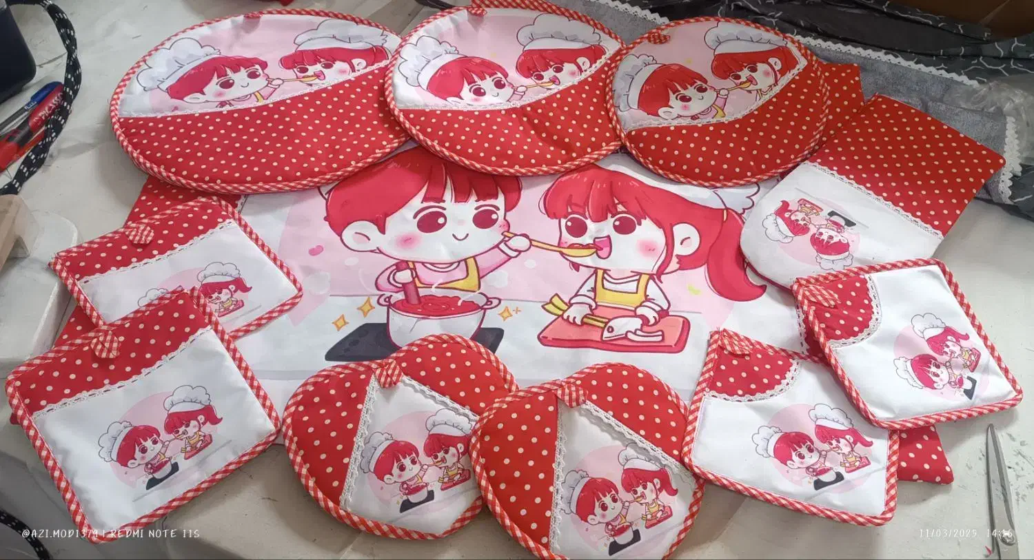 سرویس اشپزخانه|سفره، حوله، دستمال آشپزخانه|آباده, |دیوار