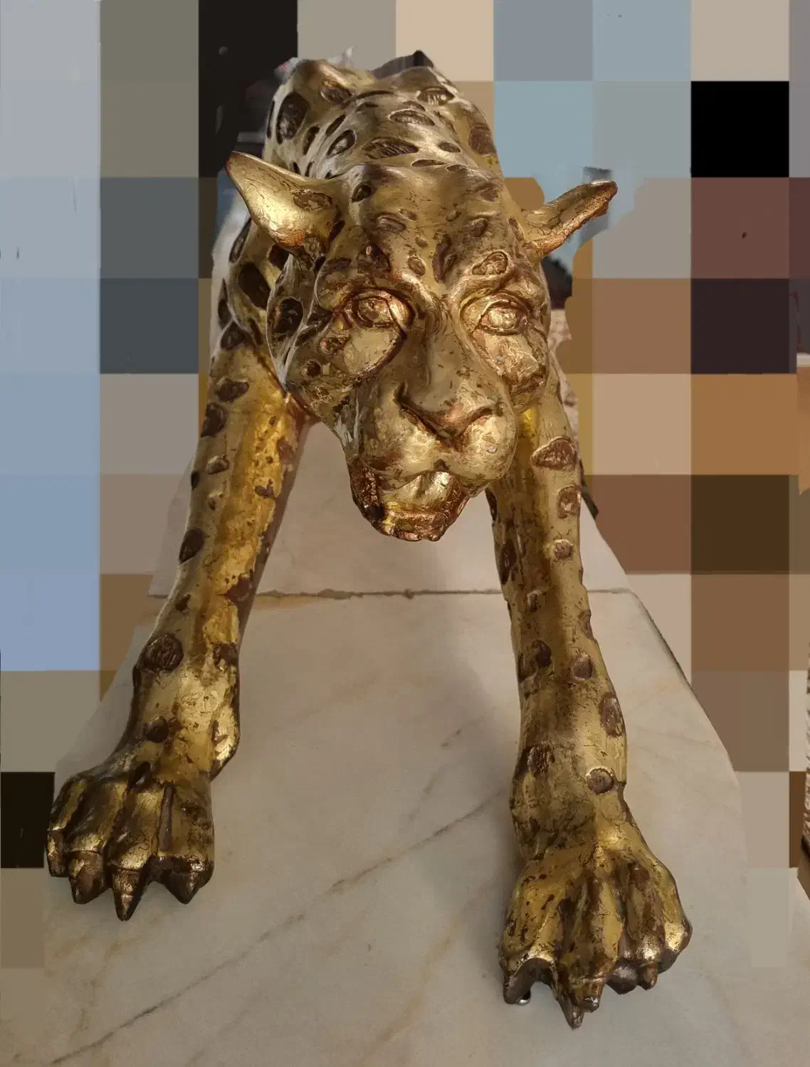 مجسمه ببرطلایی|مجسمه، تندیس، ماکت|تاکستان, |دیوار