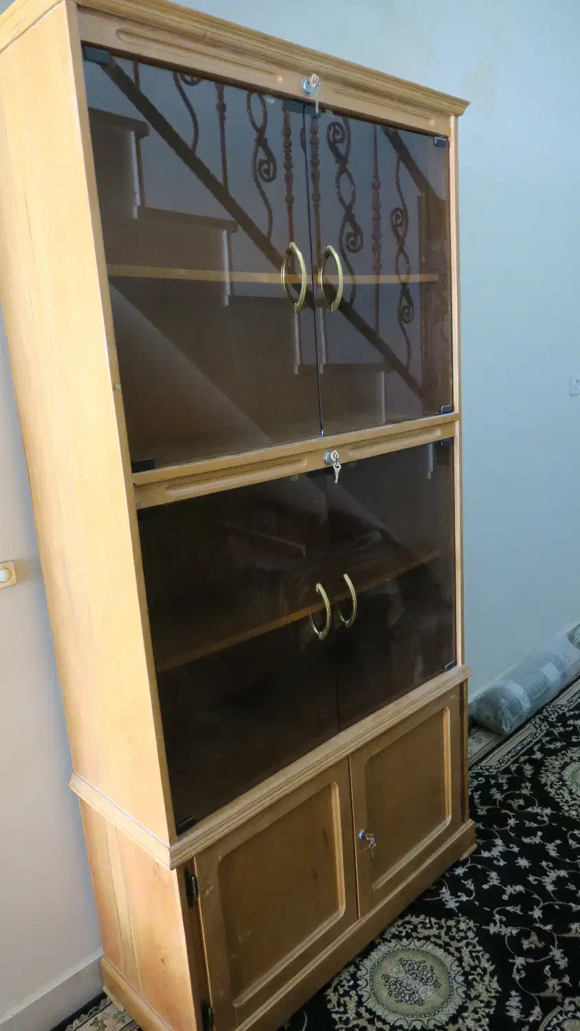 کمد کتابخانه چوبی سالم|کتابخانه، شلف، قفسه‌های دیواری|کرمانشاه, |دیوار