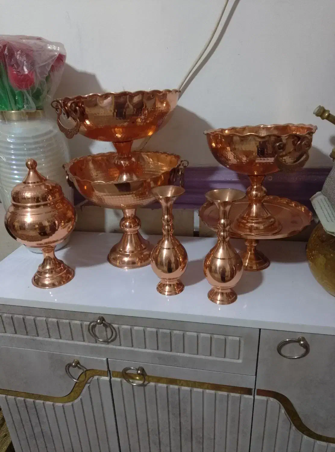 سرویس پذیرایی مس|ظروف سرو و پذیرایی|آشخانه, |دیوار