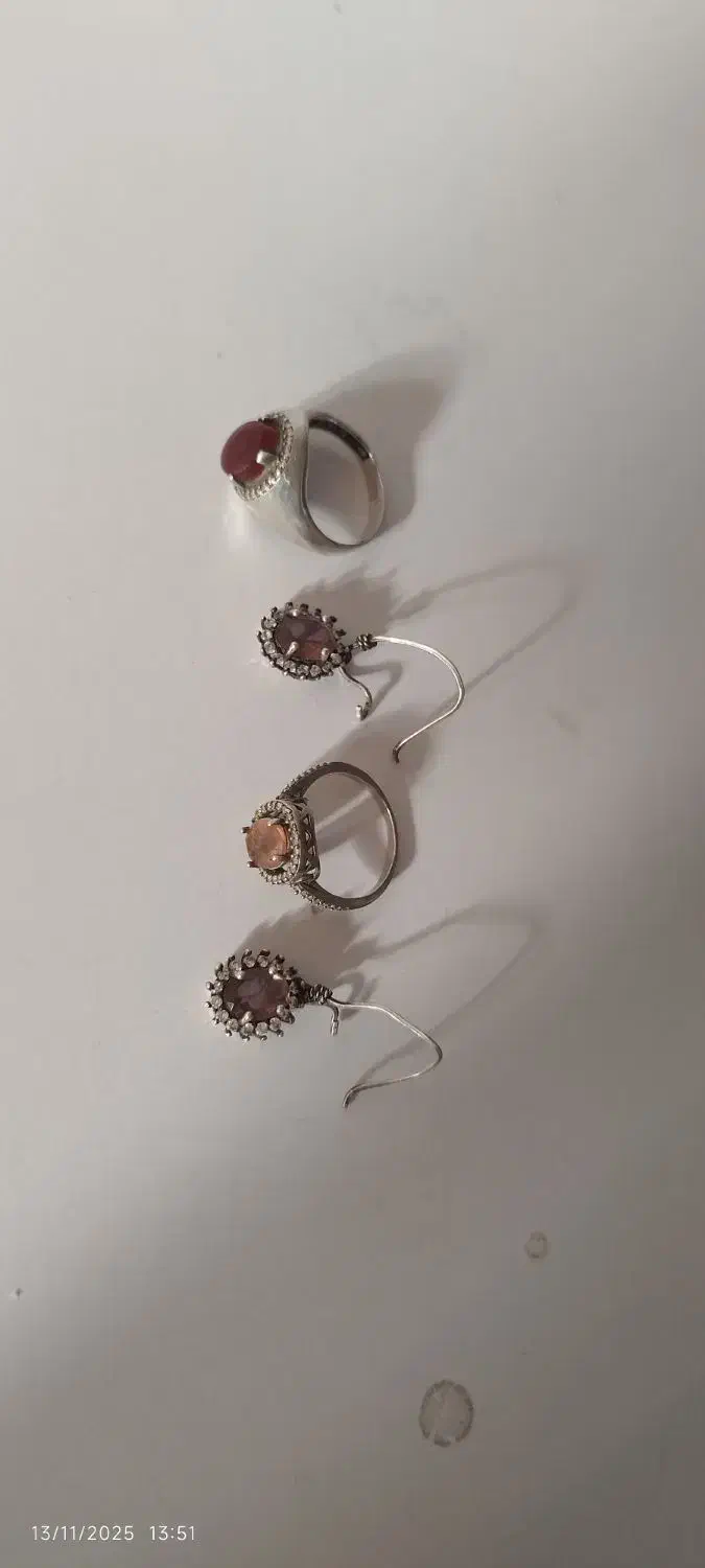 انگشتر و گوشواره نقره|جواهرات|بیرجند, |دیوار