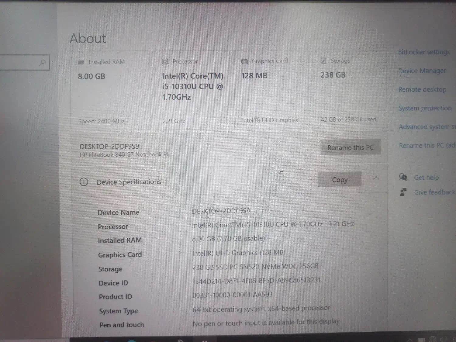 لپ تاپ hp 840 G7 نسل ۱۰|رایانه همراه|گرگان, |دیوار