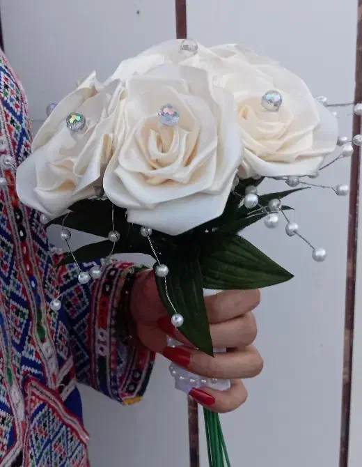 دستگل روبانی عروس|گل مصنوعی|سراوان, |دیوار