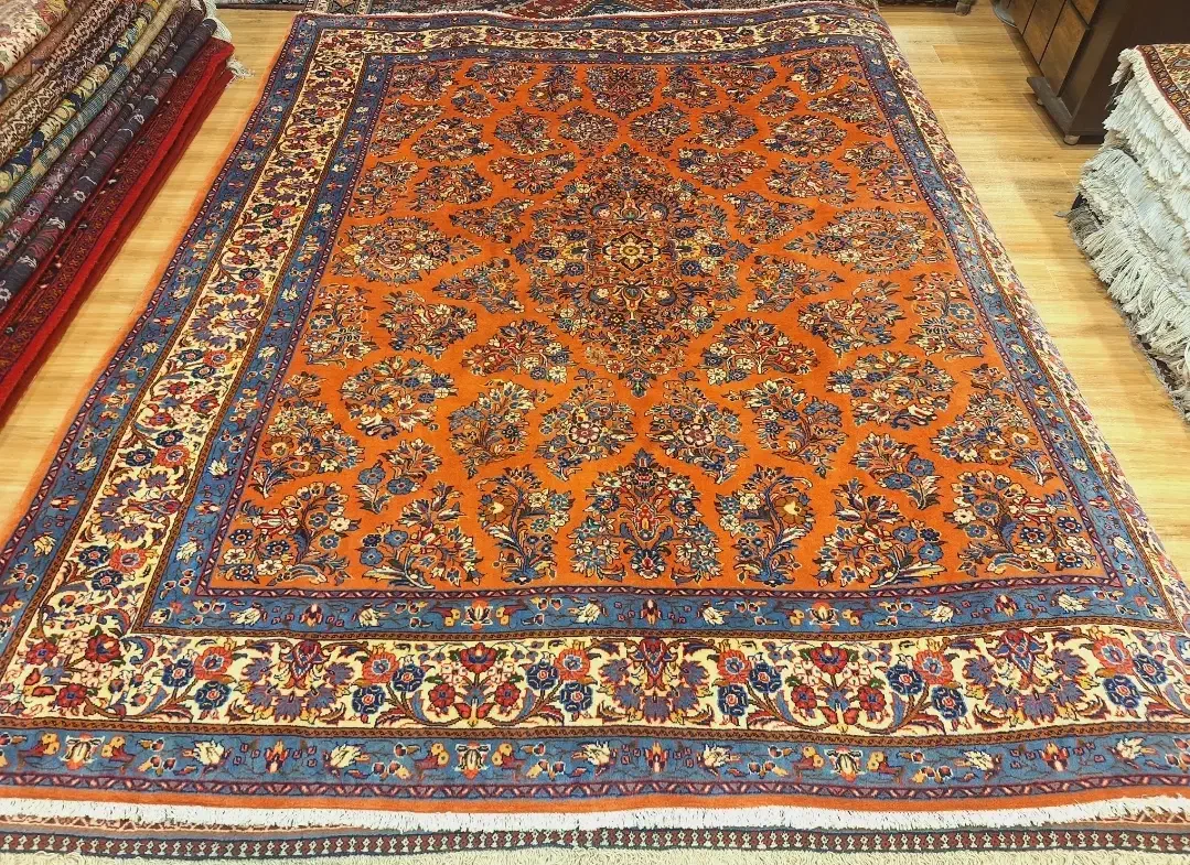 قالی مربع دستباف گل امریکایی|فرش|تهران, اکباتان|دیوار