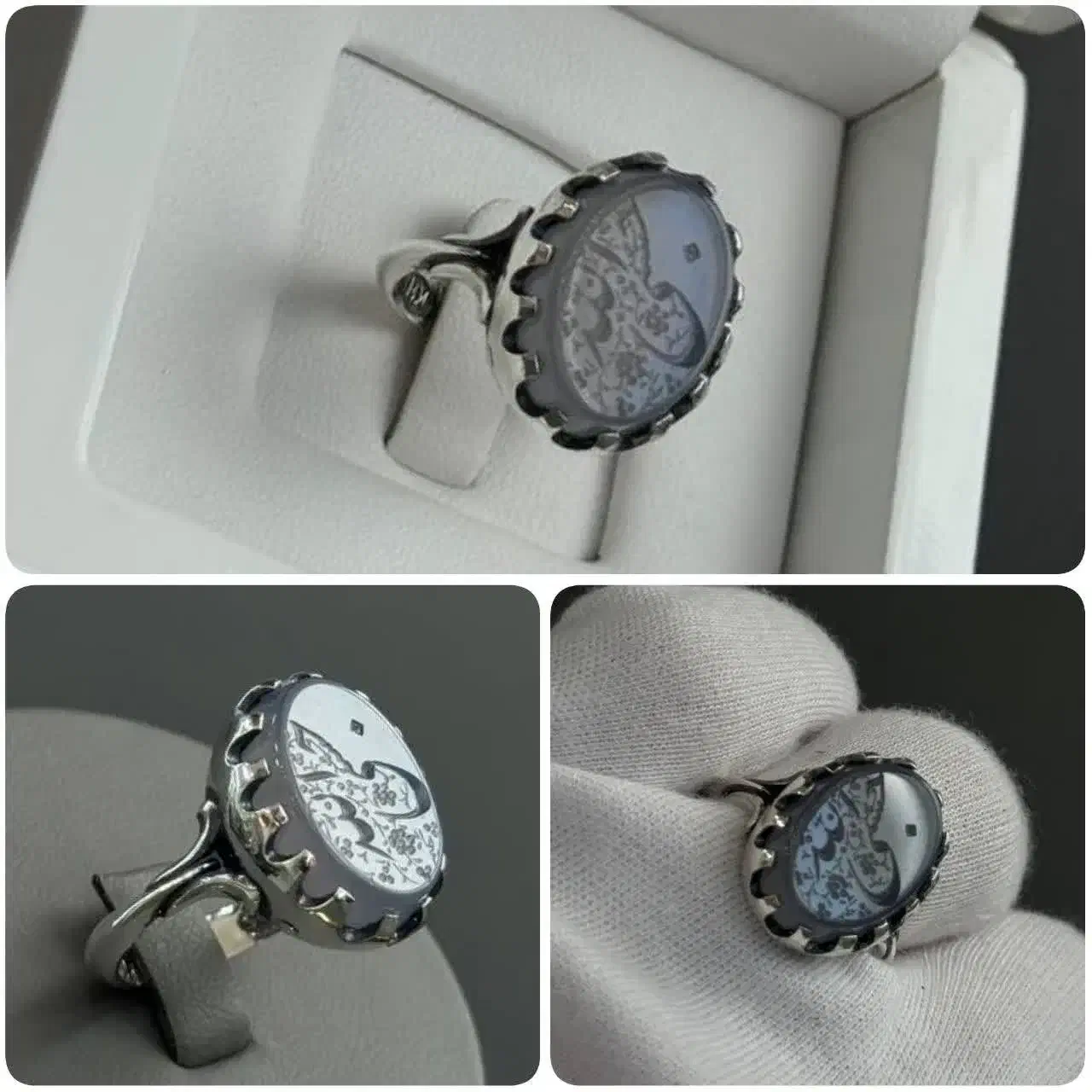 انگشتر فاخر عقیق کبود|جواهرات|قم, قلعه صدری|دیوار