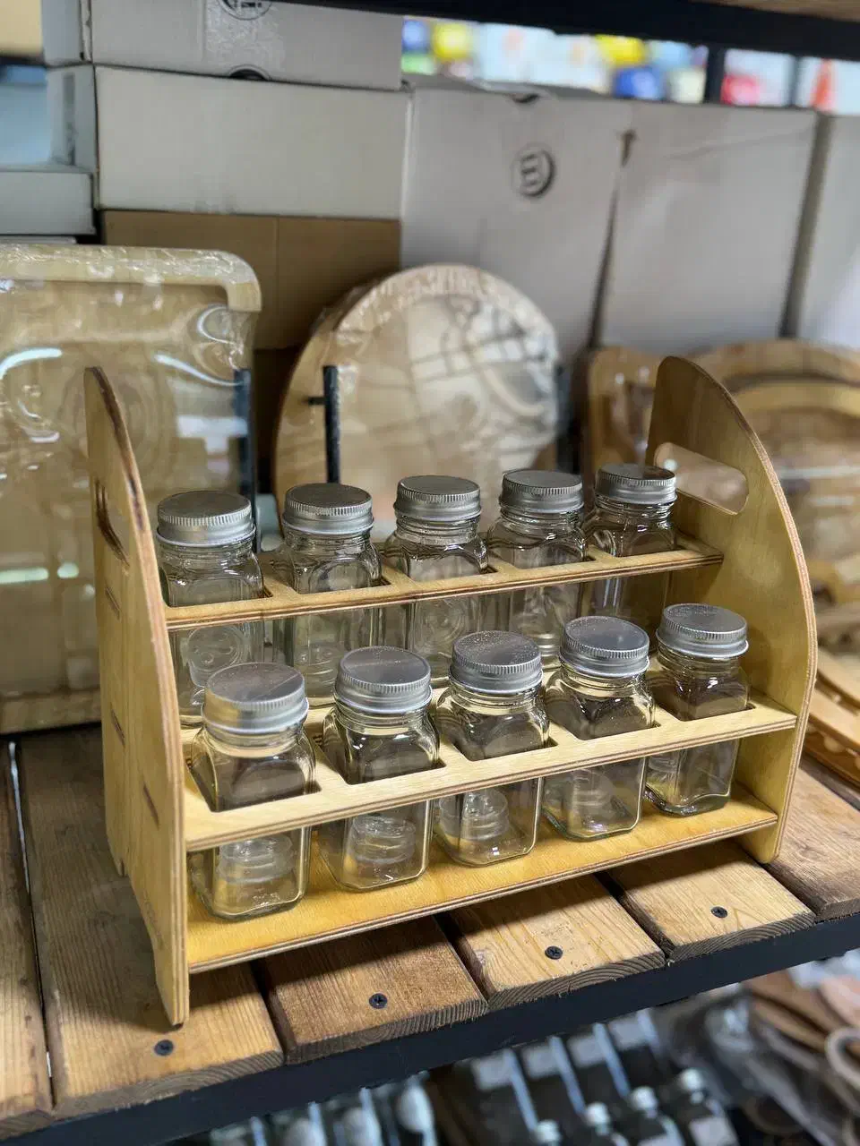 جا ادویه چوبی با استند(گالری کوروش)|آبچکان و نظمدهنده ظروف|بیرجند, |دیوار