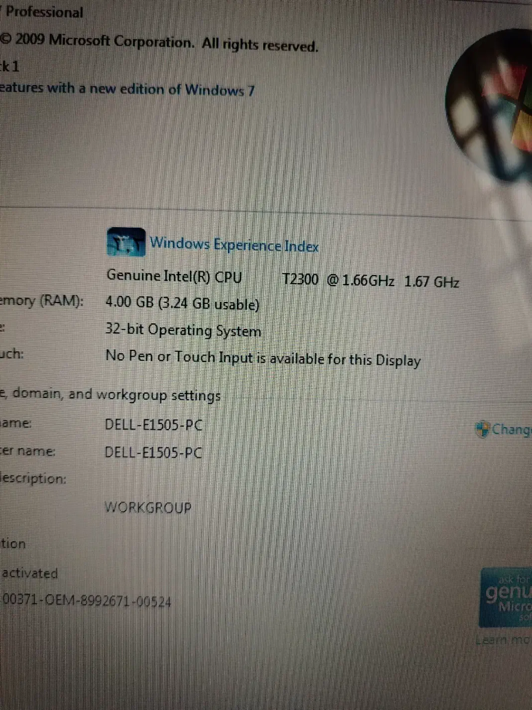 لپتاب دل مدل E1505 قدیمی ولی فوق العاده تمیز|رایانه همراه|تهران, نیروی هوایی (پیروزی)|دیوار