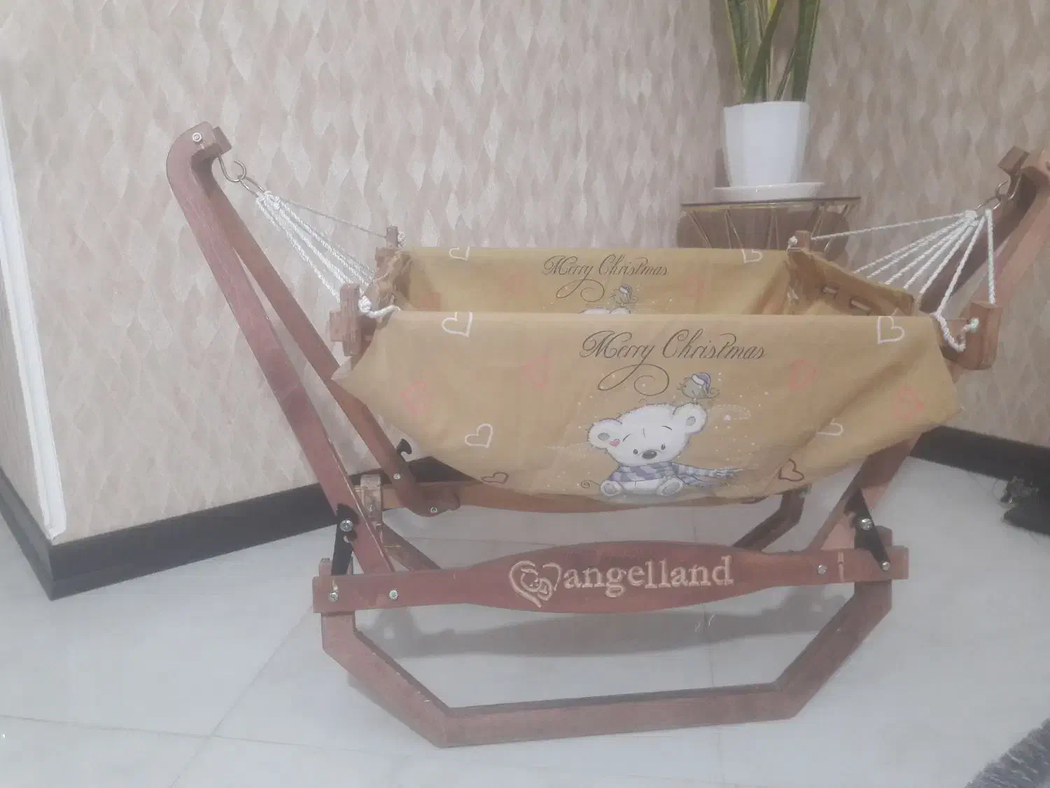 تخت گهواره چوبی جمع شو|تخت و سرویس خواب|گلستان (تهران), |دیوار